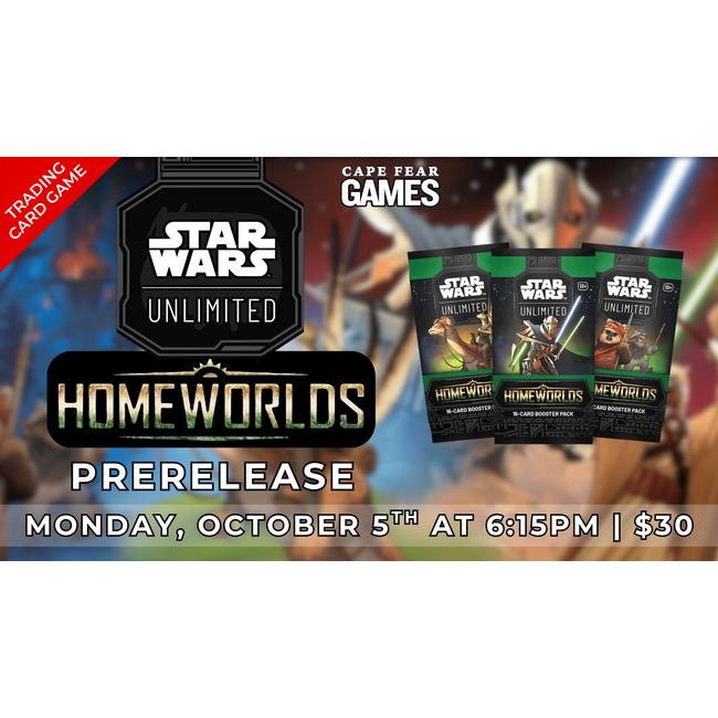 10/5 - COMING SOON! Star Wars Unlimited: Homeworlds Prerelease