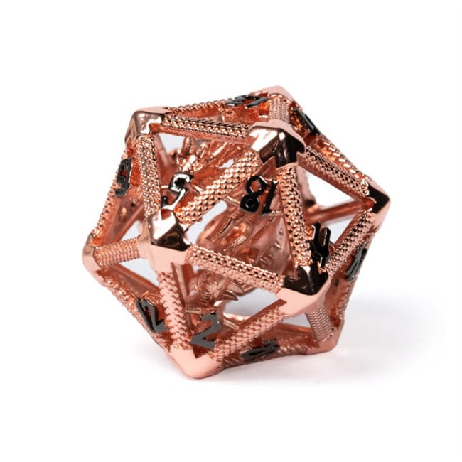 Red Copper Internal Fly Dragon Hollow Metal DND Dice