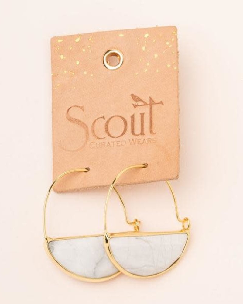 Scout Curated Wears Scout Labradorite & Gold Stone Prism Hoop Earrings