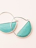 Scout Curated Wears Scout Turquoise & Silver Stone Prism Hoop Earrings
