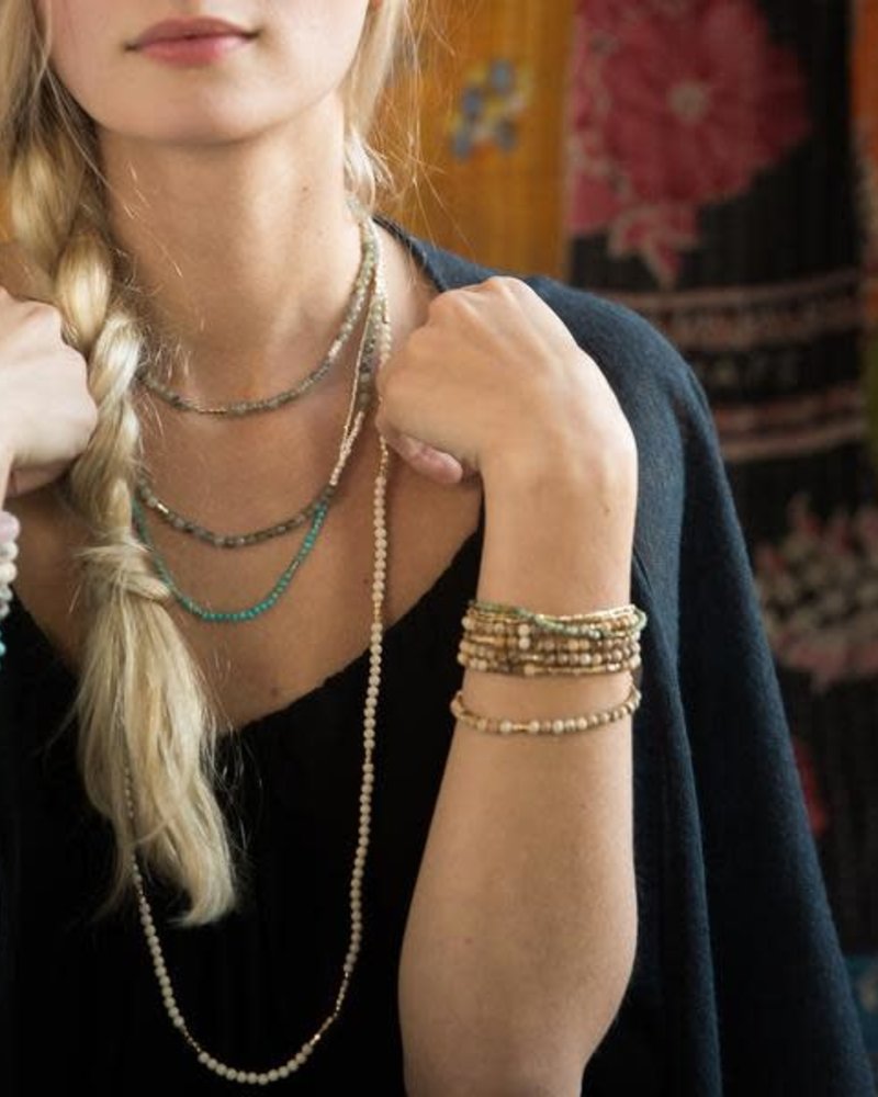 Scout Curated Wears Scout Black Network Agate Stone Wrap Bracelet/Necklace