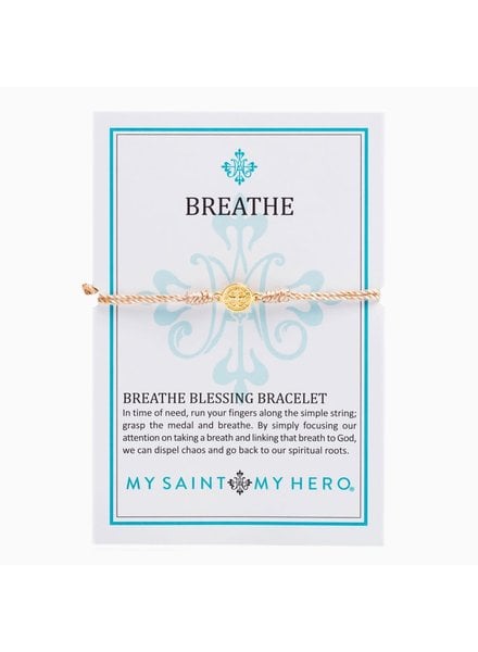 My Saint My Hero Breathe Blessing Bracelet in Gold (More Colors)