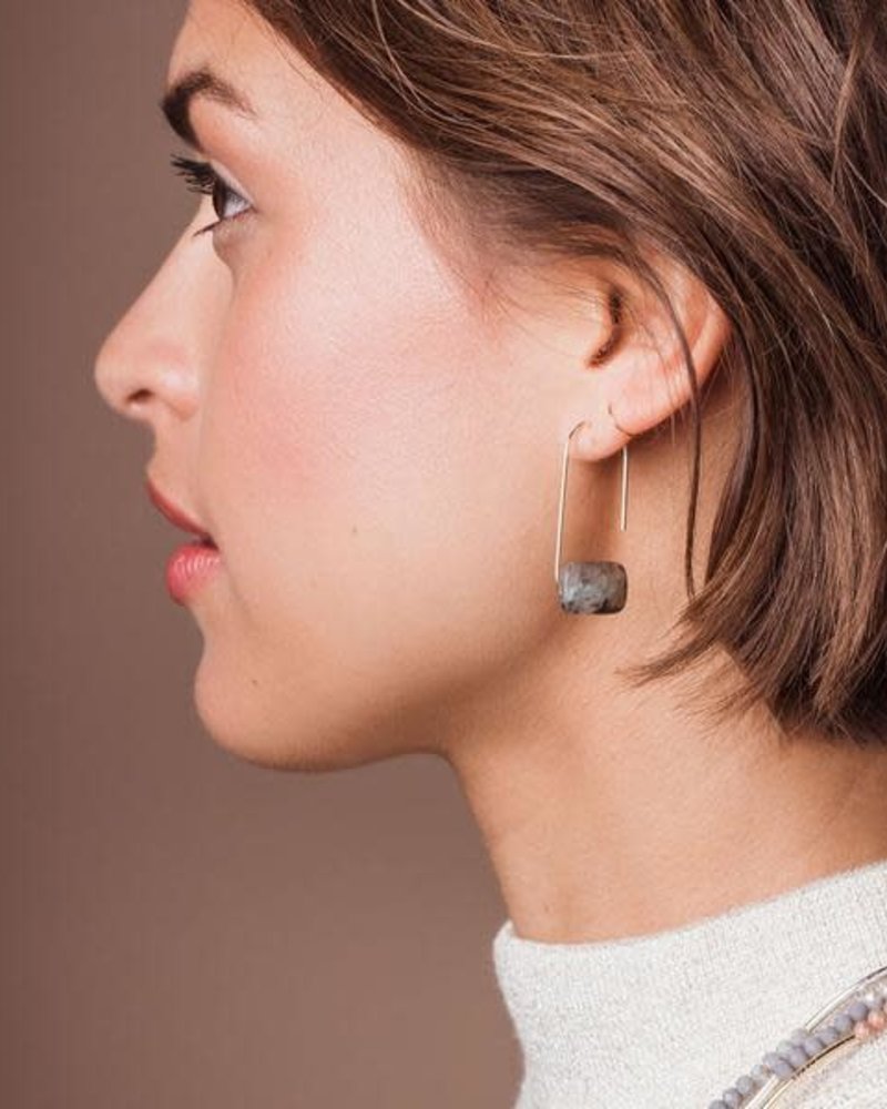Scout Curated Wears Scout Lapis & Silver Floating Stone Earrings