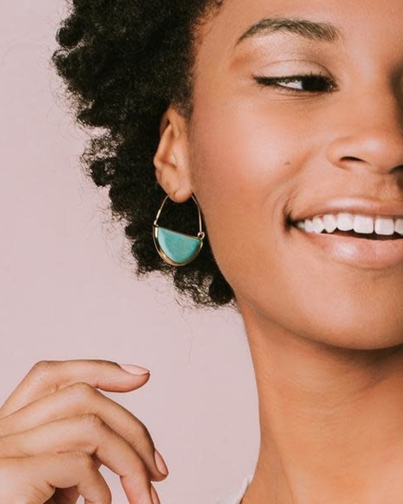 Scout Curated Wears Scout Citrine & Gold Stone Prism Hoop Earrings