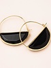 Scout Curated Wears Scout Black Spinel & Gold Stone Prism Hoop Earrings