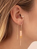 Scout Curated Wears Scout  Rose Quartz/Amber & Gold Rectangle Stone Thread Earrings