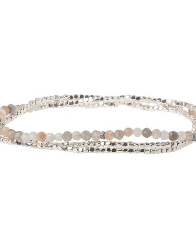 Scout Curated Wears Scout Moonstone & Silver Delicate Stone Wrap Bracelet/Necklace