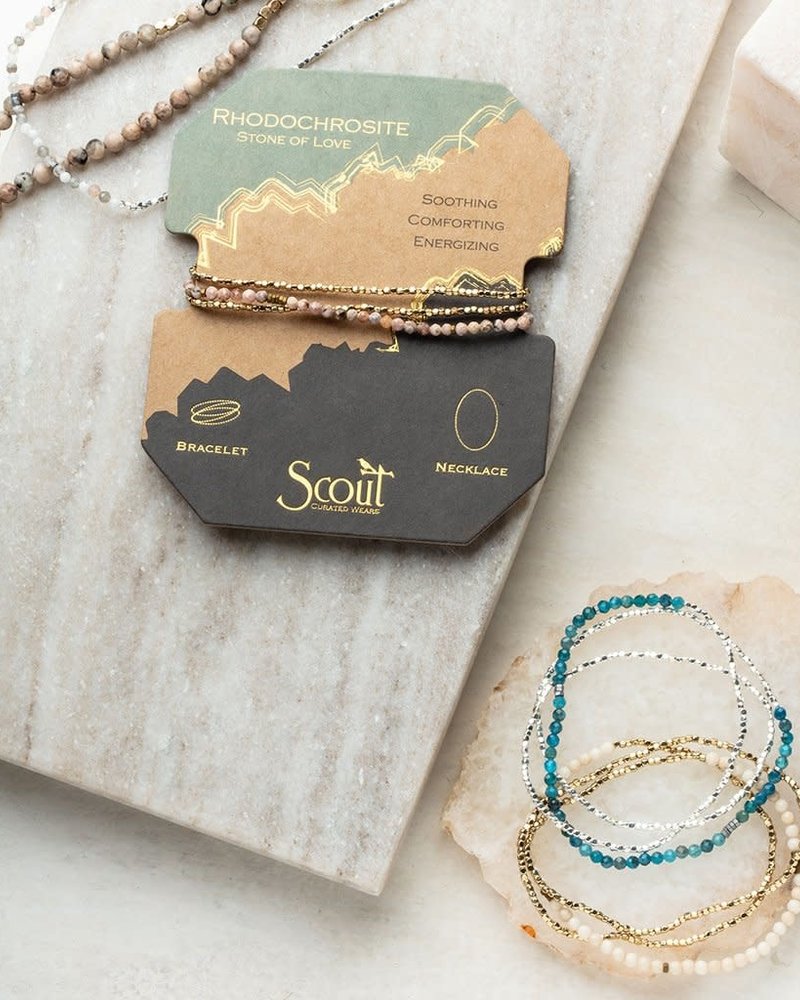 Scout Curated Wears Scout Moonstone & Silver Delicate Stone Wrap Bracelet/Necklace