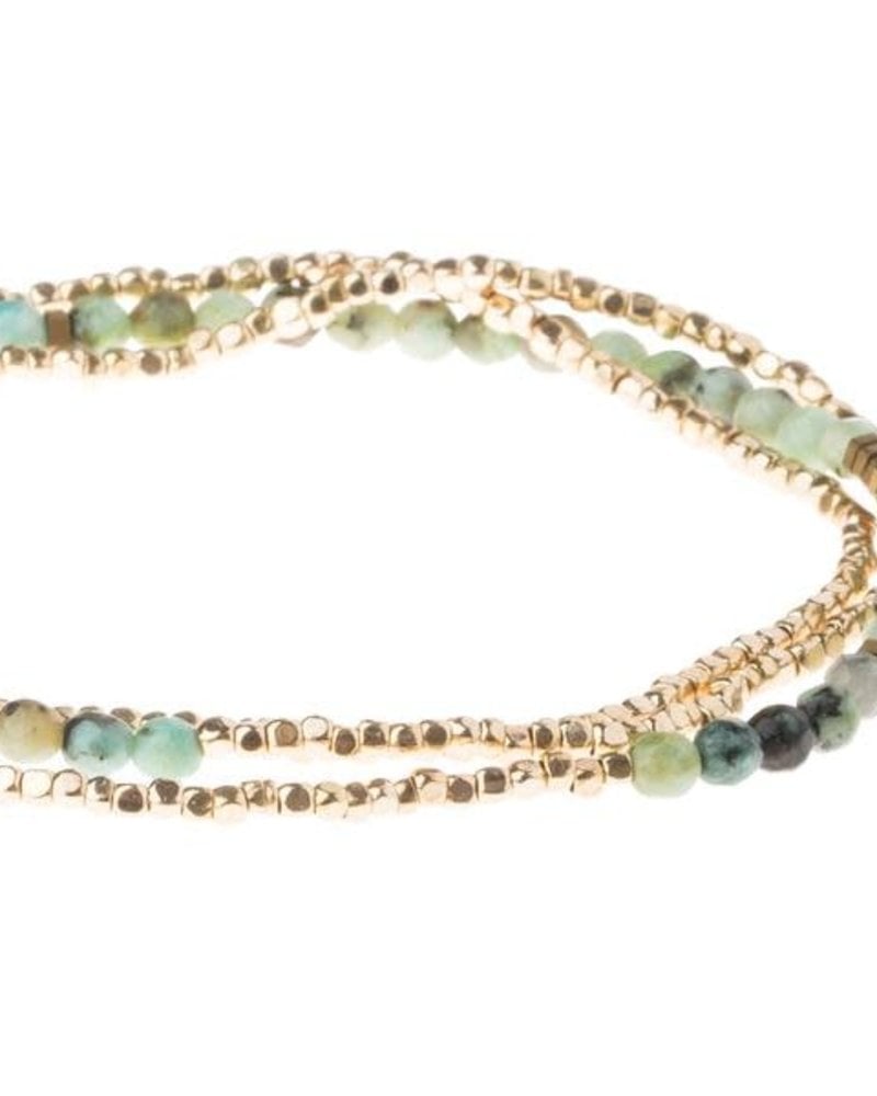 Scout Curated Wears Scout African Turquoise & Gold Delicate Stone Wrap Bracelet/Necklace