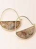 Scout Curated Wears Scout Fossil Coral & Gold Stone Prism Hoop Earrings