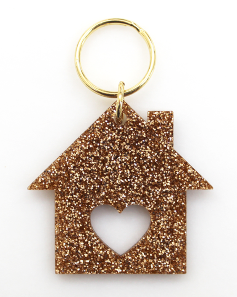 Lucky Feather Lucky Feather Glitter Home Keychain