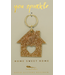 Lucky Feather Glitter Home Keychain