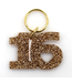 Lucky Feather Glitter Sweet 16 Keychain