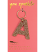 Lucky Feather Glitter Block Letter Keychain