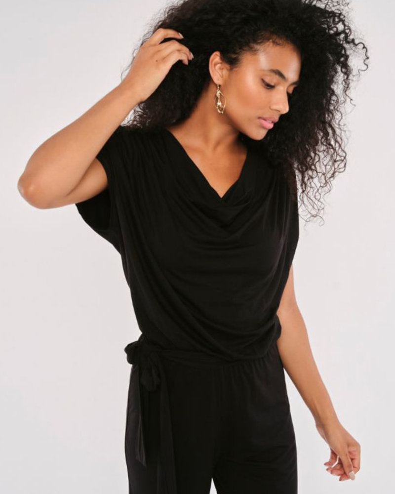 apricot black jumpsuit