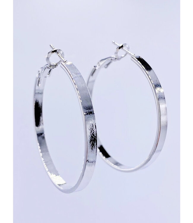 Must Have Solid Flat Hoop Earrings - Medium