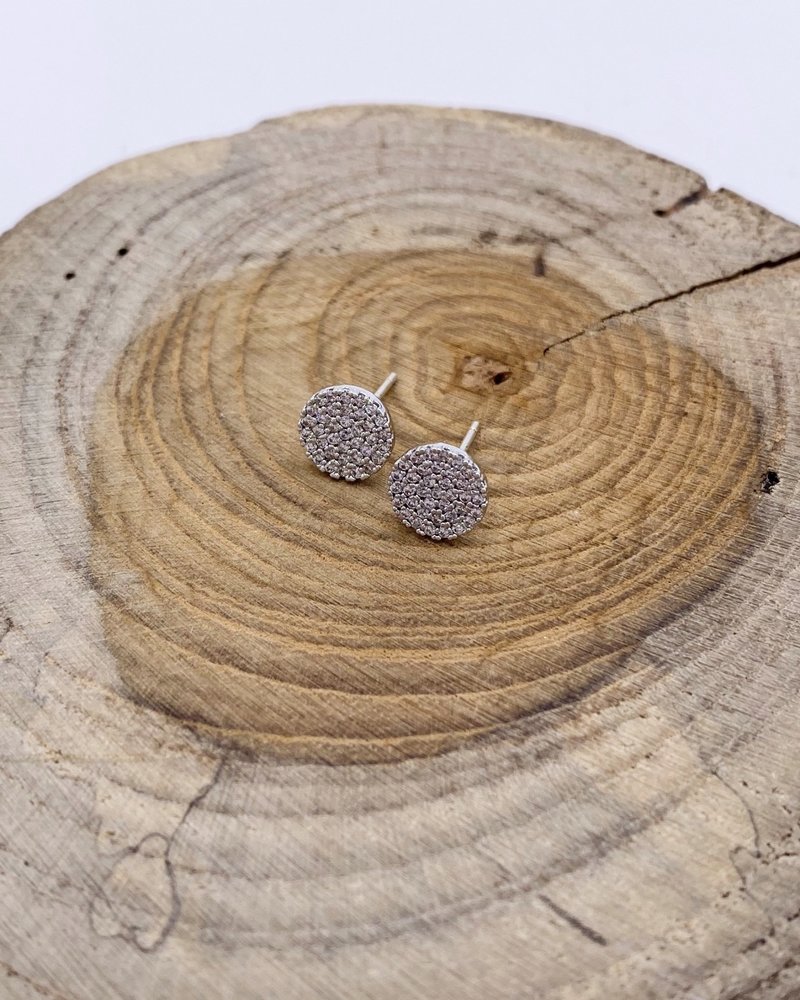 Must Have Must Have Brass Earrings | Mini Pave Disc