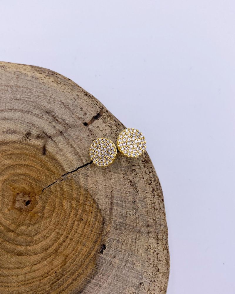 Must Have Must Have Brass Earrings | Mini Pave Disc