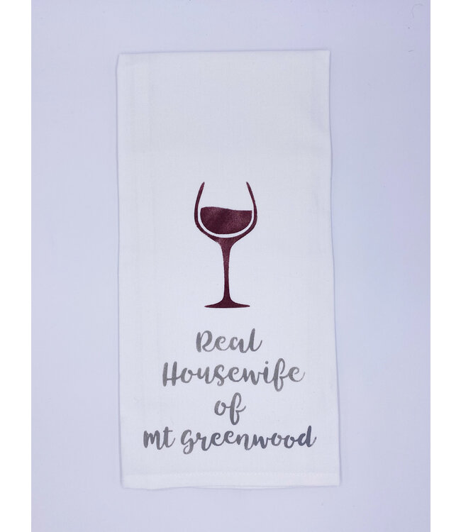 Rustic Marlin Personalized Real Housewife Tea Towel | Mt. Greenwood