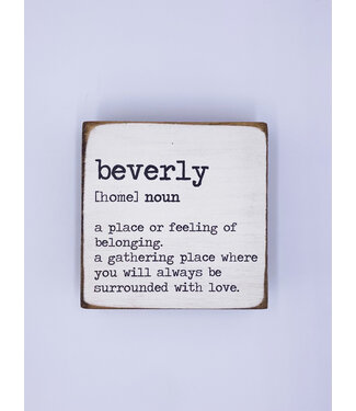 Rustic Marlin Personalized Definition Square Block | Beverly