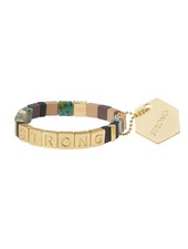 Scout Curated Wears Empower Bracelet | Strong in Gold/African Turquoise/Jasper