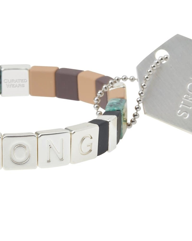 Scout Curated Wears Scout Empower Bracelet | Strong in Silver/African Turquoise/Jasper