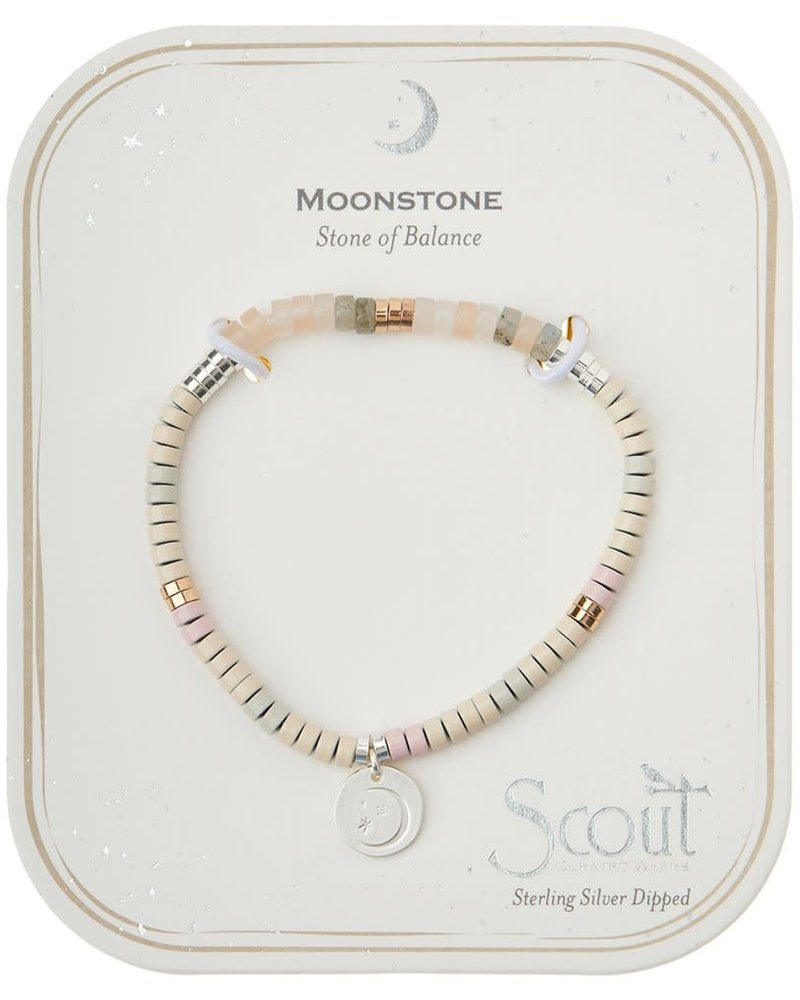 Scout Curated Wears Scout Moonstone Stone Intention Charm Bracelet in Silver/Gold
