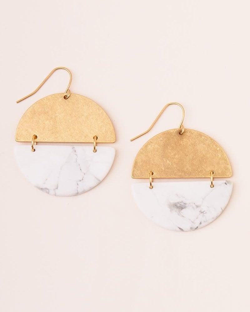 Scout Curated Wears Scout Howlite & Gold Full Moon Stone Earrings