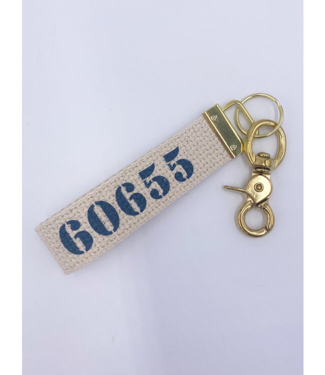 Marshes Fields & Hills Zip Code Canvas Keychain | 60655
