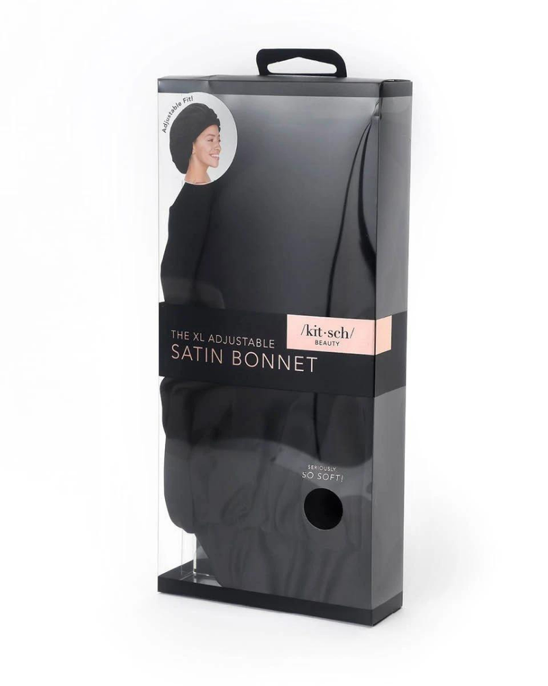 KITSCH Kitsch Satin Sleep XL Adjustable Bonnet | Black