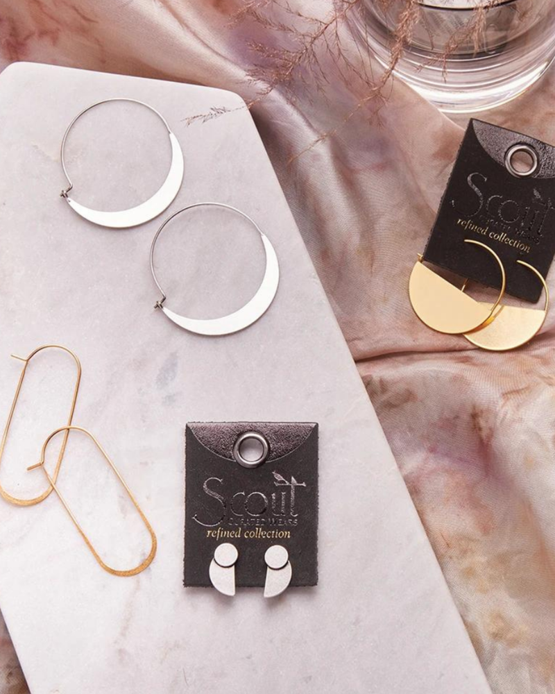 Scout Curated Wears Scout Refined Earring Collection Lunar Hoop in Gold Vermeil