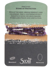 Scout Curated Wears Amethyst/Silver  Stone Wrap Bracelet/Necklace