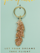 Lucky Feather Glitter Feather Keychain