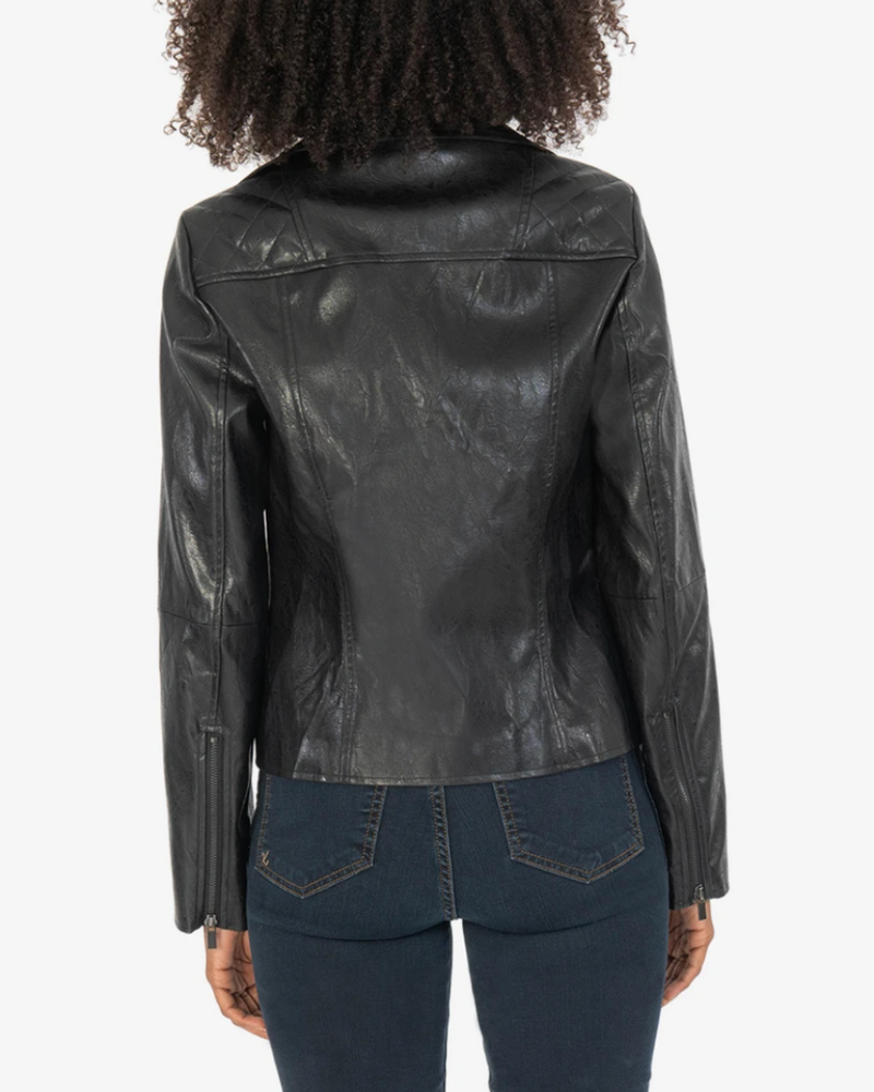 Kut from the Kloth Kut from the Kloth 'Quinn' Faux Leather Textured Moto Jacket