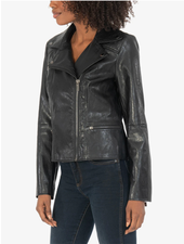 Kut from the Kloth 'Quinn' Faux Leather Textured Moto Jacket