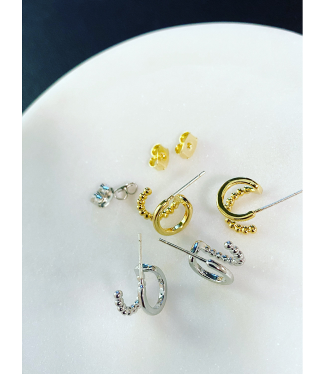 Must Have Earrings | Double Cuff Huggies: Dotty