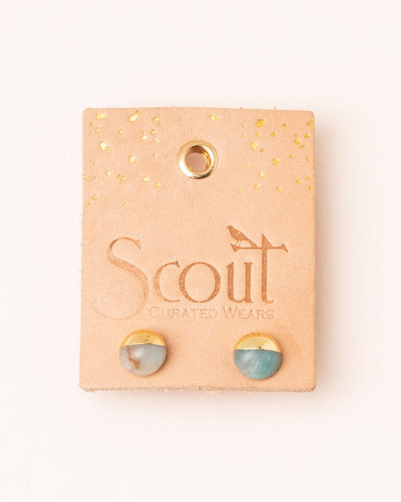 Scout Curated Wears Scout African Turquoise & Gold Dipped Stone Stud Earrings