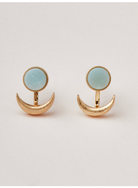 Scout Curated Wears Amazonite/Gold Stone Moon Phase Ear Jacket