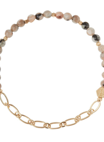 Scout Curated Wears Rhodonite/Gold Mini Stone Stacking Bracelet