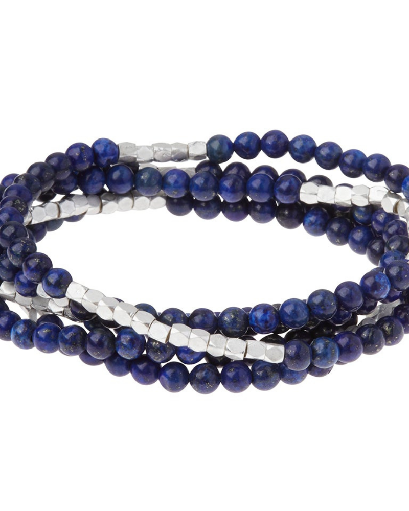 Scout Curated Wears Scout Lapis & Silver Stone Wrap Bracelet/Necklace