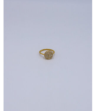 Belle Up ‘Flawless’ Gold Pave Disc Ring