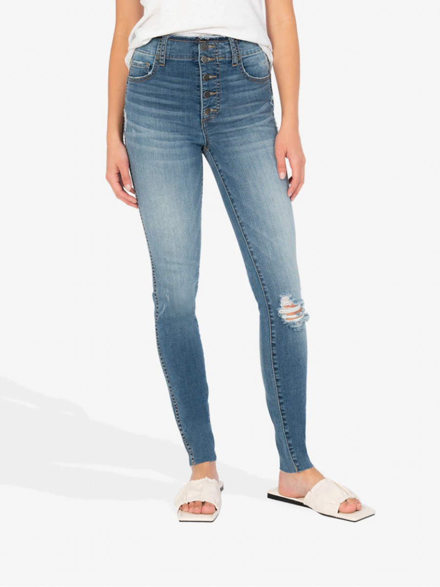Kut from the Kloth 'Mia' Fab Ab High Rise Skinny Jeans in Voyage - Belle Up  LLC