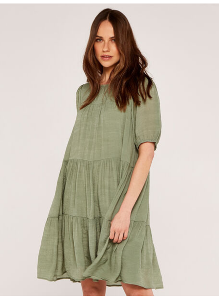 Apricot ‘Boat Trip’ Tiered Puff Sleeve Dress **FINAL SALE**