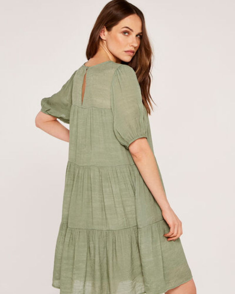 Apricot Apricot ‘Boat Trip’ Tiered Puff Sleeve Dress