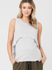 Ripe Ripe Maternity White/Khaki Stripe ‘Swing Back’ Nursing Tank