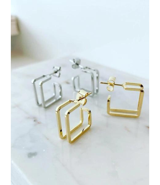 Must Have Double Square Hoop Earrings (More Colors)