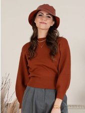 Lucca Couture Brick 'Miranda’ Bubble Sleeve Sweater
