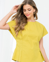 THML Chartreuse 'Pop-lin Over' Top