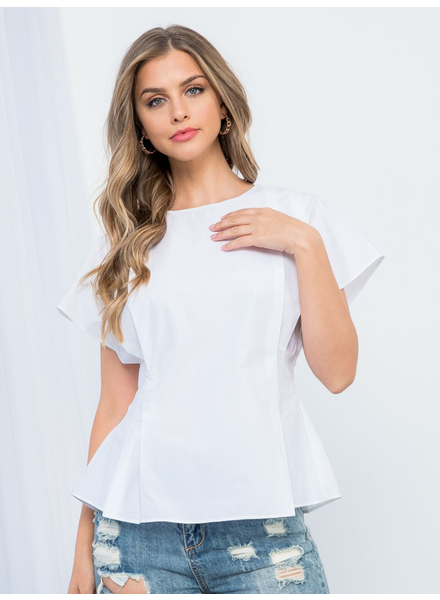THML White 'Pop-lin Over' Top