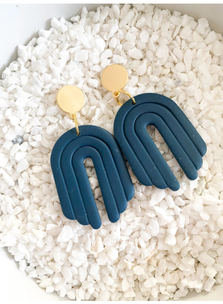 Ash + Clay Navy Blue ‘Remi’ Earrings
